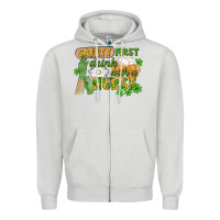 Dove Grey Safety first drink with a Nurse St. Patrick's Day Zipper Hoodie - CowGirlArtShop
