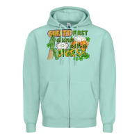 Seafoam Safety first drink with a Nurse St. Patrick's Day Zipper Hoodie - CowGirlArtShop