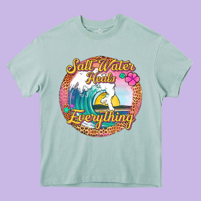 Salt Water Heals Everything Heavy Core Tee Designed By Jasminsmagicworld
