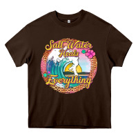 Chocolate Brown salt water heals everything Heavy Core Tee - Jasminsmagicworld