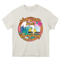 Cream salt water heals everything Heavy Core Tee - Jasminsmagicworld