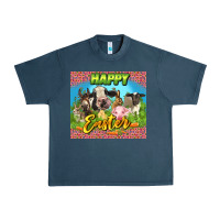 Midnight Navy Happy Easter Farm Animals 20oz skinny Urban Heavy Tee - LillyAllenDesigns