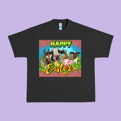 Happy Easter Farm Animals 20oz Skinny Urban Heavy Tee Designed By Lillyallendesigns