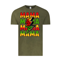 Vintage Olive mama lightning bolt juneteenth Vintage Tee - LillyAllenDesigns