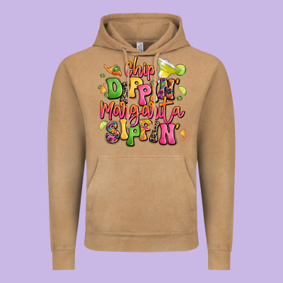 Chip Dippin' Margarita Sippin' Vintage Hoodie Designed By Lillyallendesigns