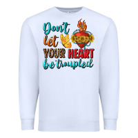 White Don't Let Your Heart Be Troupled Premium Sweatshirt - BundleAndBundleShop