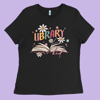 Library Kid Ladies Tee Designed By Maliassmallbusiness