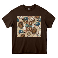 Chocolate Brown Baseball senior Heavy Core Tee - NancyCooperArtShop