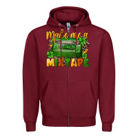 Burgundy Make me a mixtape St. Patrick's Day Zipper Hoodie - CowGirlArtShop