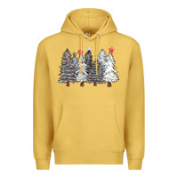 Antique Gold black and white christmas trees with lights Premium Hoodie - FaDigitalArtStudio