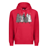 Cardinal black and white christmas trees with lights Premium Hoodie - FaDigitalArtStudio