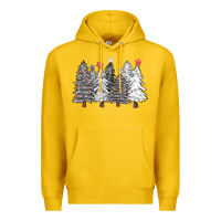 Lemon black and white christmas trees with lights Premium Hoodie - FaDigitalArtStudio