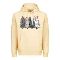 Pina Colada black and white christmas trees with lights Premium Hoodie - FaDigitalArtStudio