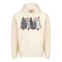 Sandshell black and white christmas trees with lights Premium Hoodie - FaDigitalArtStudio