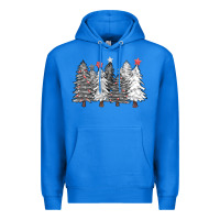 True Royal black and white christmas trees with lights Premium Hoodie - FaDigitalArtStudio