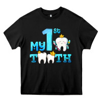 Black my first tooth with teeth Heavy Core Tee - AdoDesignShop