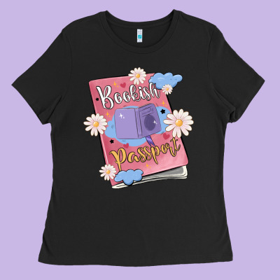 Bookish Passport Ladies Tee Designed By Maliassmallbusiness
