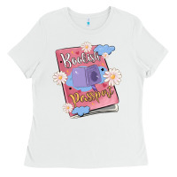 White bookish passport Ladies Tee - MaliasSmallBusiness
