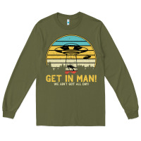 Army Green UFO Vintage Retro Alien Outerspace Spaceship Long Sleeve Tee - Bettercallsaul