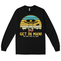 Black UFO Vintage Retro Alien Outerspace Spaceship Long Sleeve Tee - Bettercallsaul