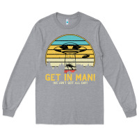 Heather Grey UFO Vintage Retro Alien Outerspace Spaceship Long Sleeve Tee - Bettercallsaul
