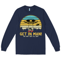 Navy UFO Vintage Retro Alien Outerspace Spaceship Long Sleeve Tee - Bettercallsaul