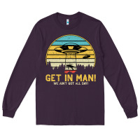 Plum UFO Vintage Retro Alien Outerspace Spaceship Long Sleeve Tee - Bettercallsaul