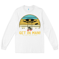White UFO Vintage Retro Alien Outerspace Spaceship Long Sleeve Tee - Bettercallsaul