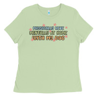 Matcha physically here mentally at home with my dog Ladies Tee - MaliasSmallBusiness