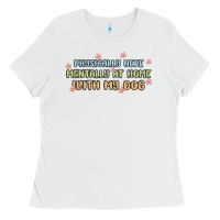 White physically here mentally at home with my dog Ladies Tee - MaliasSmallBusiness