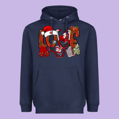 Christmas Love Nurse Bbs Heavyweight Hoodie Designed By Bundleandbundleshop