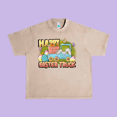 Happy Easter Truck Urban Heavy Tee Designed By Lillyallendesigns