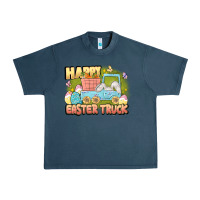 Midnight Navy Happy Easter truck Urban Heavy Tee - LillyAllenDesigns