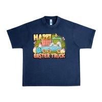 Navy Happy Easter truck Urban Heavy Tee - LillyAllenDesigns