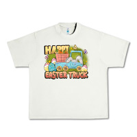 Pistachio Happy Easter truck Urban Heavy Tee - LillyAllenDesigns