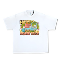 White Happy Easter truck Urban Heavy Tee - LillyAllenDesigns