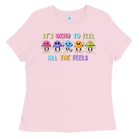 Bubblegum Pink it's okay to feel all the feels Ladies Tee - MaliasSmallBusiness