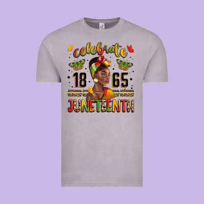 Celebrate 1865 Juneteenth With Black Woman Vintage Tee Designed By Lillyallendesigns