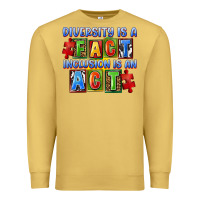 Antique Gold diversity is a fact indesion is an act Premium Sweatshirt - FaDigitalArtStudio