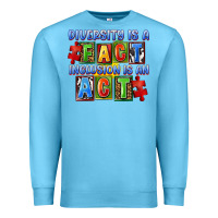 Ocean Blue diversity is a fact indesion is an act Premium Sweatshirt - FaDigitalArtStudio