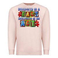 Pale Pink diversity is a fact indesion is an act Premium Sweatshirt - FaDigitalArtStudio