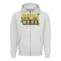 Dove Grey St. Patrick's Somebody's lucky ass wife Zipper Hoodie - CowGirlArtShop