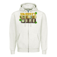 Oatmeal Heather St. Patrick's Somebody's lucky ass wife Zipper Hoodie - CowGirlArtShop