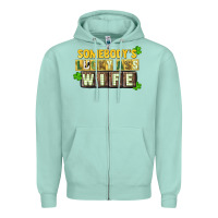 Seafoam St. Patrick's Somebody's lucky ass wife Zipper Hoodie - CowGirlArtShop