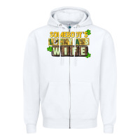 White St. Patrick's Somebody's lucky ass wife Zipper Hoodie - CowGirlArtShop