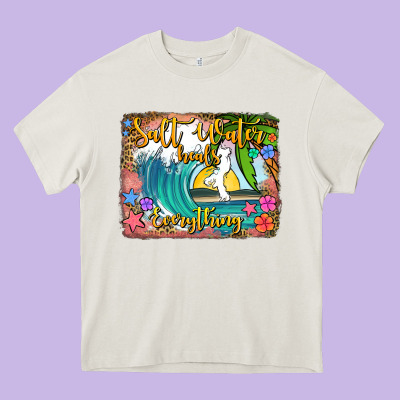Salt Water Heals Everything Heavy Core Tee Designed By Jasminsmagicworld