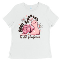 White snail progress is stil progress Ladies Tee - MaliasSmallBusiness