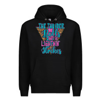 Black THE THUNDER ROLLS AND THE LIGHTNIN’ STRİKES Premium Hoodie - JahusDesignShop
