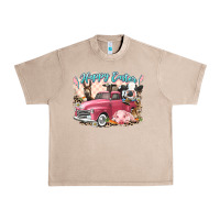 French Oak Happy Easter truck with Easter farm animals Urban Heavy Tee - LillyAllenDesigns