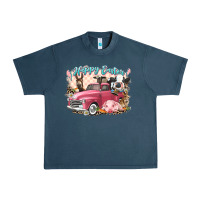 Midnight Navy Happy Easter truck with Easter farm animals Urban Heavy Tee - LillyAllenDesigns